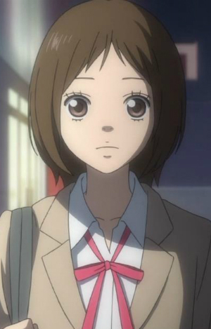 Futaba drying herself up-Ao Haru Ride Episode 1